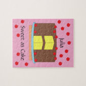 Gele cake en kersen: Roze Legpuzzel (Horizontaal)