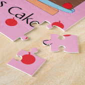 Gele cake en kersen: Roze Legpuzzel (Zijkant)