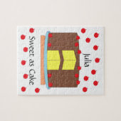Gele cake en kersen: Wit Legpuzzel (Horizontaal)