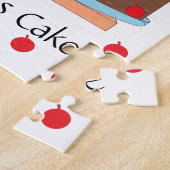 Gele cake en kersen: Wit Legpuzzel (Zijkant)