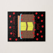 Gele cake en kersen: Zwart Legpuzzel (Horizontaal)