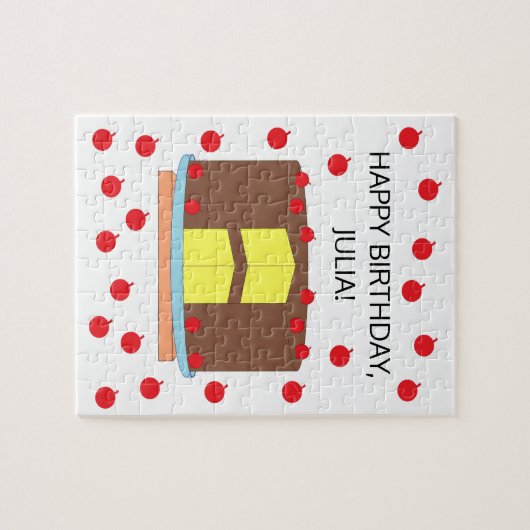 Gele Cake met Chocolade Frosting Legpuzzel (Horizontaal)