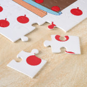 Gele Cake met Chocolade Frosting Legpuzzel (Zijkant)