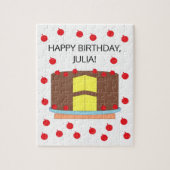 Gele Cake met Chocolade Frosting Legpuzzel (Verticaal)