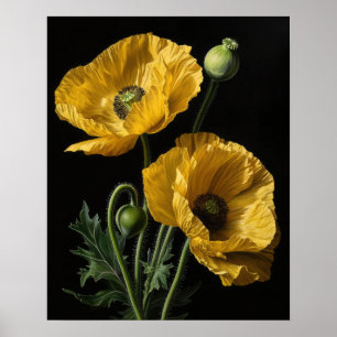 Gele Californische Klaproos Bloemen Kunstprint Pos Poster