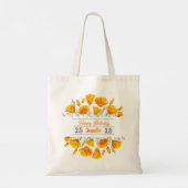 Gele Californische papavers Gepersonaliseerde Canv Tote Bag (Achterkant)