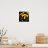 Gele Calla-lelies Lelie Bloem Kunstprint Poster (Keuken)