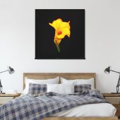 Gele Calla Lilly Canvas Afdruk (Insitu (Slaapkamer))