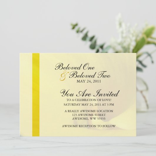 Gele Calla Lily Bloem Kaart (Staand voorkant)