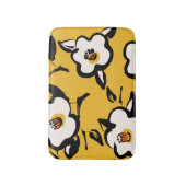 Gele Camellia, schetsmatig bloemig . Badmat (Voorkant Verticaal)