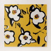 Gele Camellia, schetsmatig bloemig . Legpuzzel (Horizontaal)