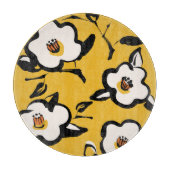 Gele Camellia, schetsmatig bloemig . Snijplank (Voorkant)