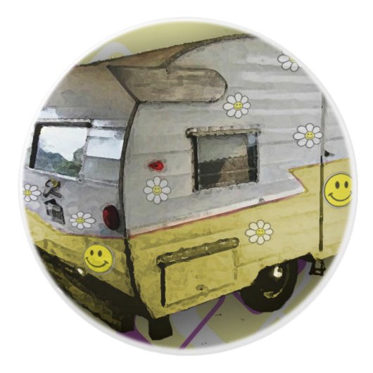 Gele  Camper Trailer knop (Voorkant)