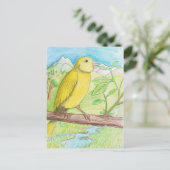 Gele Canarische Eilanden in de Meadow Briefkaart (Staand voorkant)