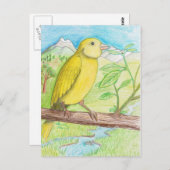 Gele Canarische Eilanden in de Meadow Briefkaart (Voorkant / Achterkant)