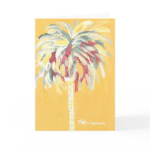 Gele Canarische Palm Tree Note Kaart