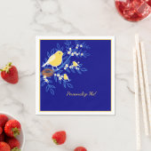 Gele Canarische vogel op boomtak Aangepast Servet (Insitu)