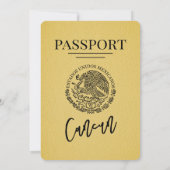 Gele Cancun Passport bruiloft Kaart (Achterkant)