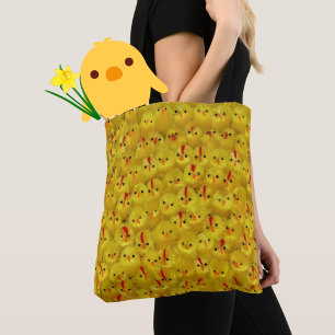 Gele Canvas tas van kippen Vet Pattern