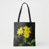 Gele Canvas tas van wilde bloemen (Voorkant)