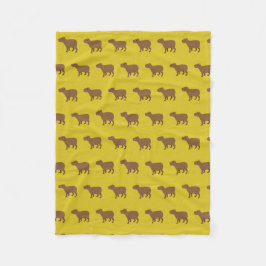 gele capybara fleece deken