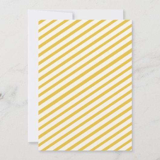 Gele Carnival Stripes Moderne Weddenschap Kaart (Achterkant)
