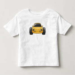 Gele Cartoon Auto Kinder Shirts