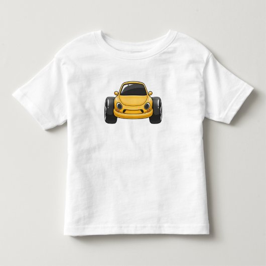 Gele Cartoon Auto Kinder Shirts (Voorkant)