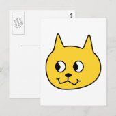 Gele Cartoon Cat. Briefkaart (Voorkant / Achterkant)
