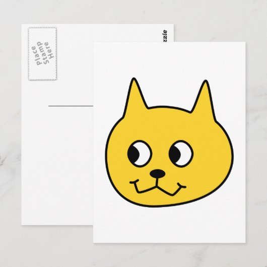 Gele Cartoon Cat. Briefkaart (Voorkant / Achterkant)