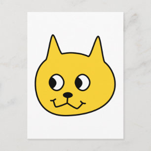Gele Cartoon Cat. Briefkaart