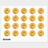 Gele Cartoon Eend Ronde Sticker (Vel)