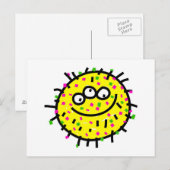 Gele Cartoon Germ Briefkaart (Voorkant / Achterkant)