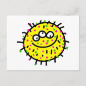 Gele Cartoon Germ Briefkaart (Voorkant)