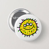 Gele Cartoon Germ Ronde Button 5,7 Cm (Voorkant /achterkant)