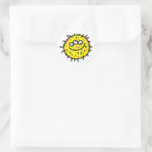 Gele Cartoon Germ Ronde Sticker (Tas)
