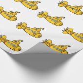 Gele Cartoon onderzeeër Cadeaupapier (Hoek)