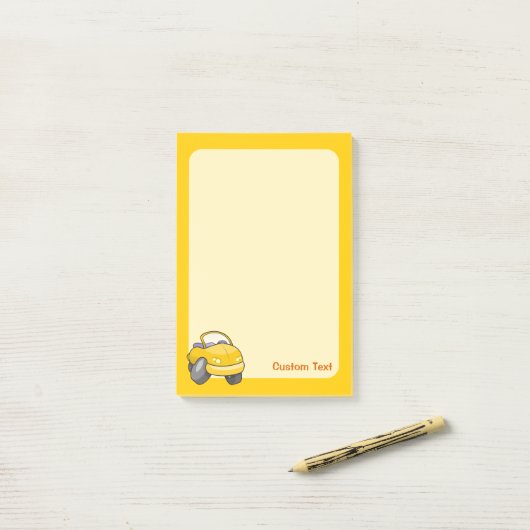 Gele Cartoon Post-it® Notes (Op bureau)