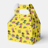 Gele Cartoon Superhero Comic Pattern Favor Box Bedankdoosjes (Achterkant)