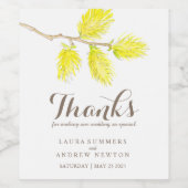 Gele catkins bruiloft aangepaste wijn labels wijn etiket (Enkel label)