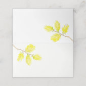 Gele catkins waterverf bruiloft plaats kaarten plaatskaartje (Buitenkant ongevouwen)