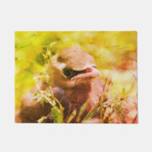 Gele cedar Waxing Fledgling Bird Abstract Deurmat (Voorkant)