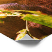 Gele cedar Waxing Fledgling Bird Abstract Poster (Hoek)