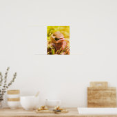 Gele cedar Waxing Fledgling Bird Abstract Poster (Keuken)