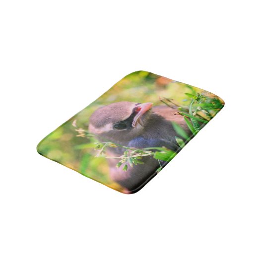 Gele cedar Waxing Fledgling Bird Badmat (Gekanteld)