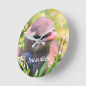 Gele cedar Waxing Fledgling Bird Ronde Klok (Hoek)