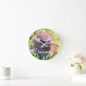 Gele cedar Waxing Fledgling Bird Ronde Klok (Huis)