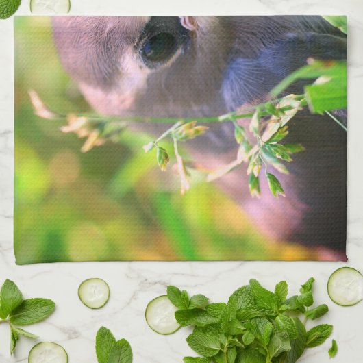 Gele cedar Waxing Fledgling Bird Theedoek (Gevouwen)