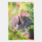 Gele cedar Waxing Fledgling Bird Theedoek (Verticaal)