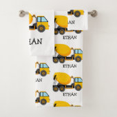 Gele Cement Construction Truck Custom Child Bad Handdoek (Insitu)
